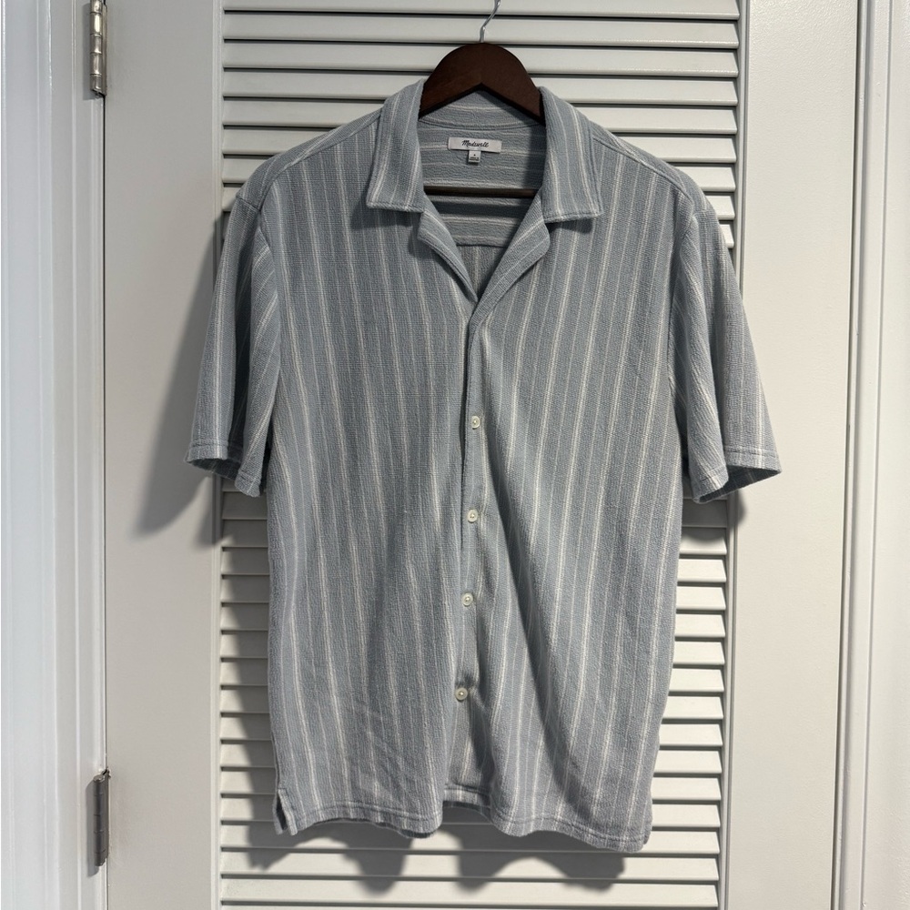 Madewell Blue and White Striped Button-Down Shirt